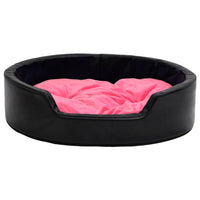 Lettino per Cani Nero e Rosa 99x89x21 cm Peluche e Similpelle cod mxl 48830