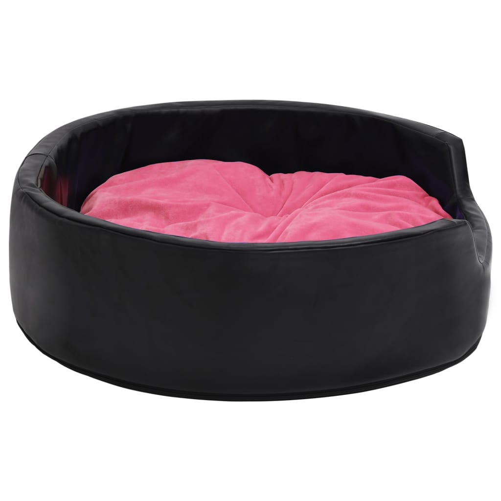 Lettino per Cani Nero e Rosa 99x89x21 cm Peluche e Similpelle cod mxl 48830