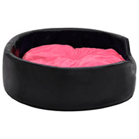 Lettino per Cani Nero e Rosa 99x89x21 cm Peluche e Similpelle cod mxl 48830