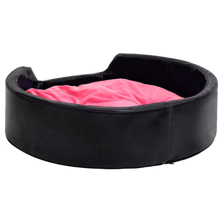 Lettino per Cani Nero e Rosa 99x89x21 cm Peluche e Similpelle cod mxl 48830