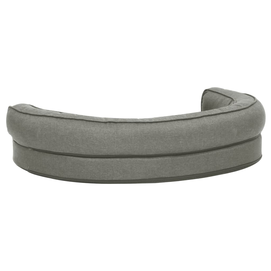 Materasso Ergonomico per Cani 75x53 cm Effetto Lino Grigio  cod mxl 48952