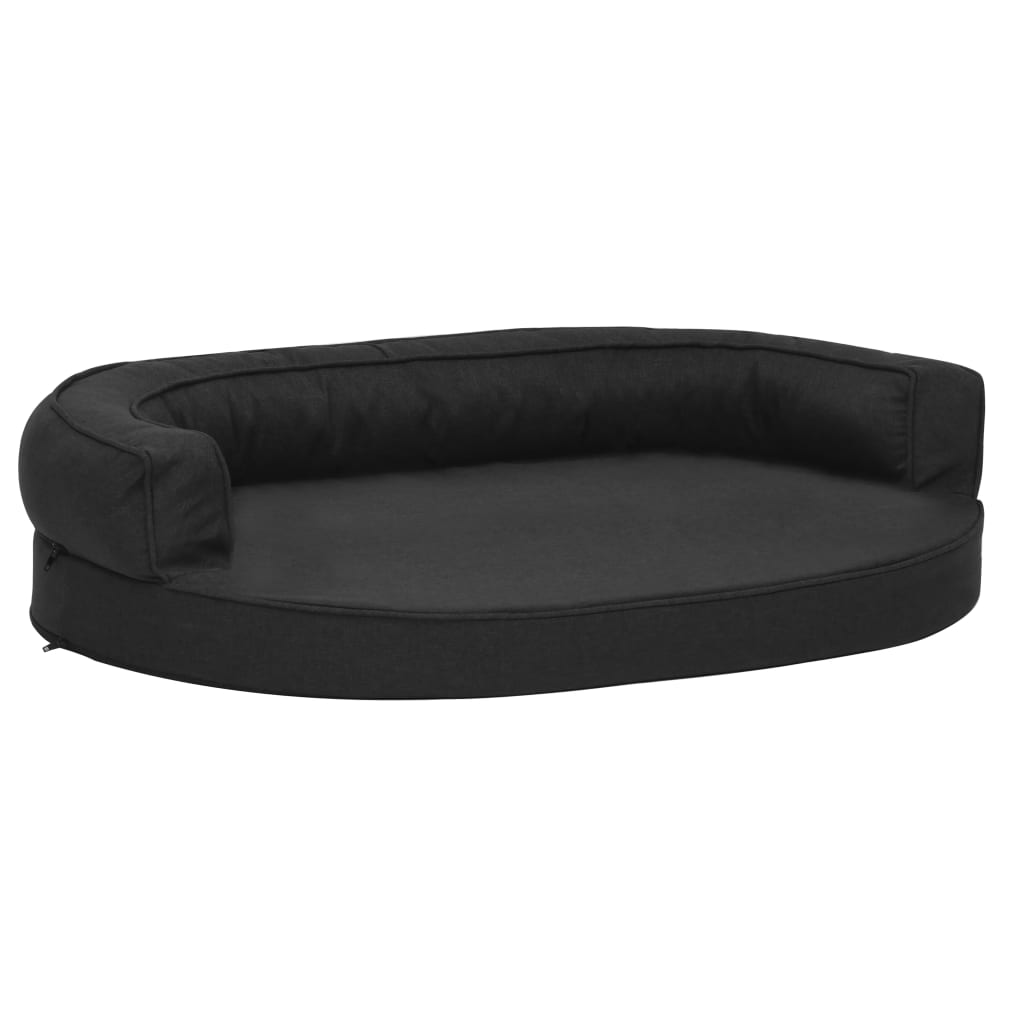 Materasso Ergonomico per Cani 75x53 cm Effetto Lino Nero cod mxl 53791