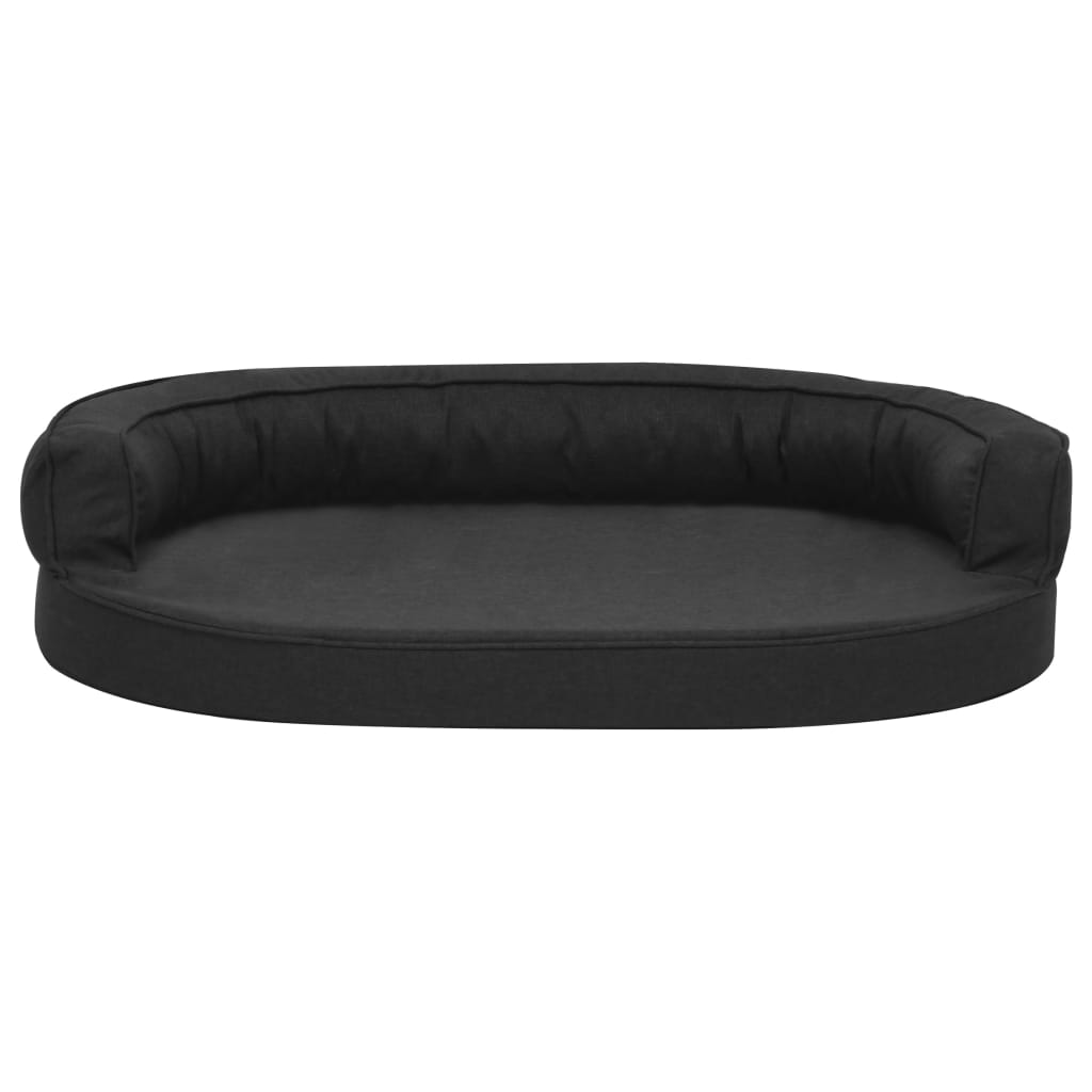 Materasso Ergonomico per Cani 75x53 cm Effetto Lino Nero cod mxl 53791