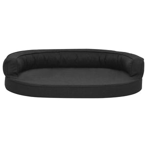 Materasso Ergonomico per Cani 75x53 cm Effetto Lino Nero cod mxl 53791