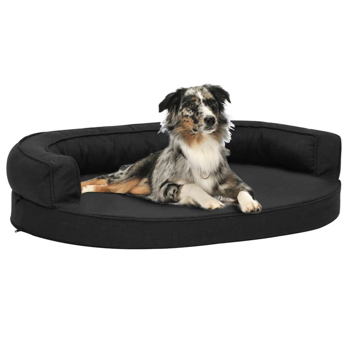 Materasso Ergonomico per Cani 75x53 cm Effetto Lino Nero cod mxl 53791