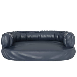 Letto Cani Ergonomico Gommapiuma Blu Scuro 75x53 cm Similpelle