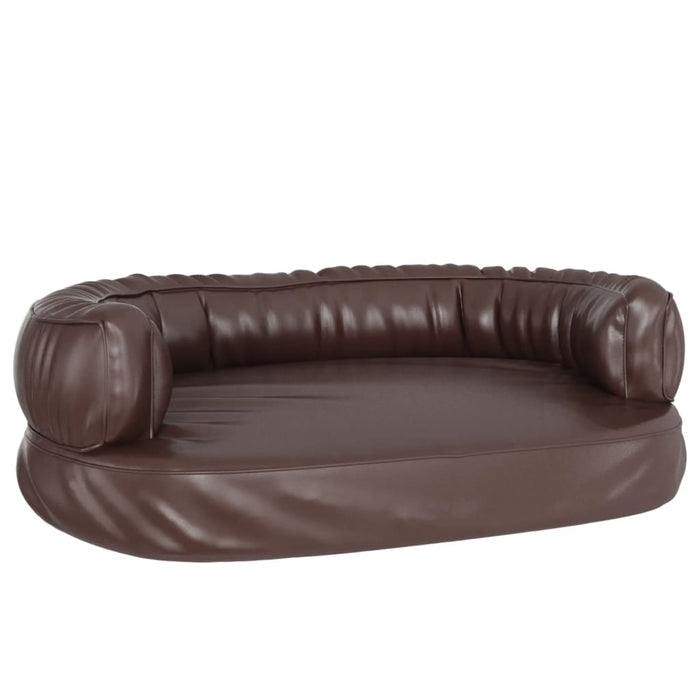 Letto Cani Ergonomico Gommapiuma Marrone 60x42 cm in Similpelle cod mxl 49464