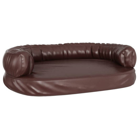 Letto per Cani Ergonomica Gommapiuma Marrone 75x53cm Similpelle cod mxl 49468