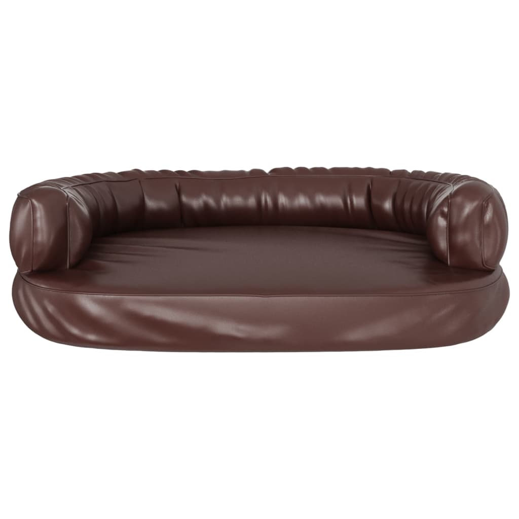 Letto per Cani Ergonomica Gommapiuma Marrone 75x53cm Similpelle