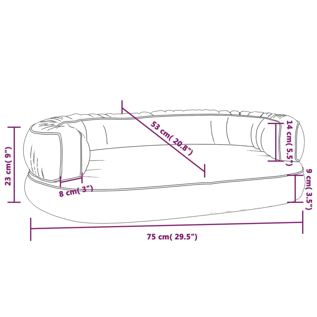 Letto per Cani Ergonomica Gommapiuma Marrone 75x53cm Similpelle cod mxl 49468