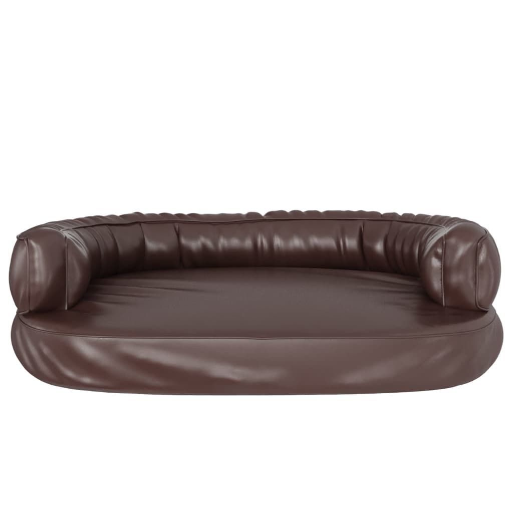 Letto per Cani Ergonomico Gommapiuma Marrone 88x65cm Similpelle