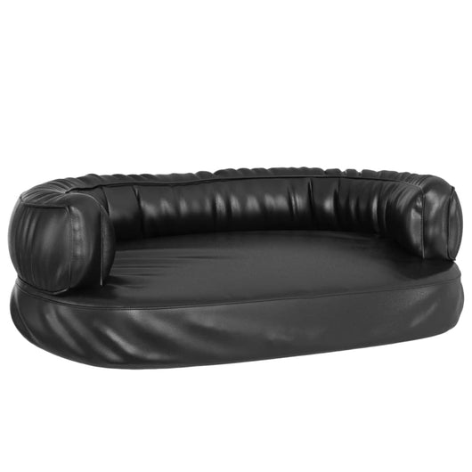 Letto per Cani Ergonomico Gommapiuma Nero 60x42cm in Similpelle