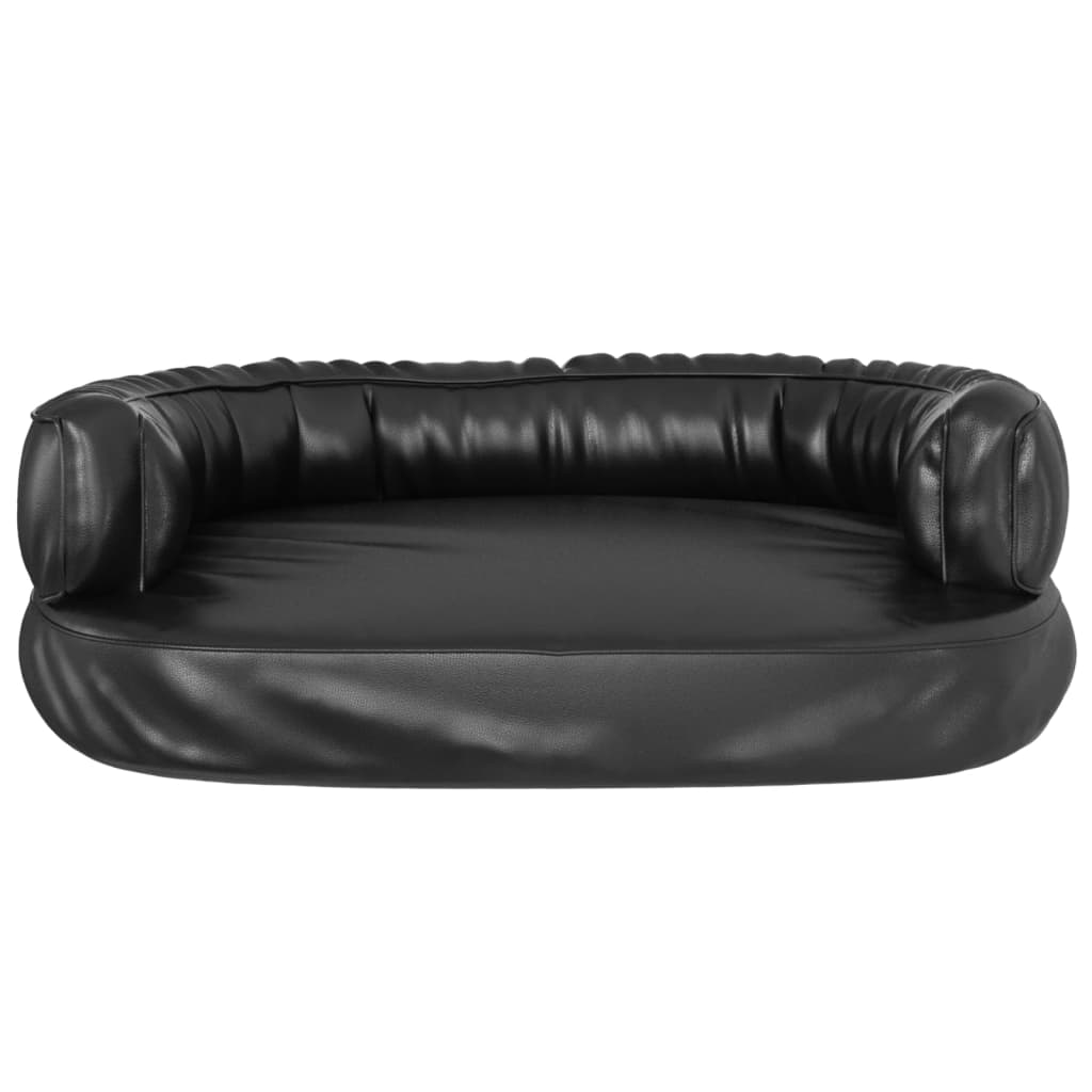 Letto per Cani Ergonomico Gommapiuma Nero 60x42cm in Similpelle