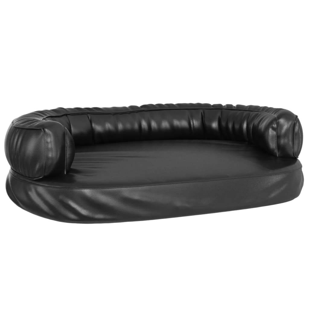 Letto per Cani Ergonomico Gommapiuma Nero 75x53cm Similpelle