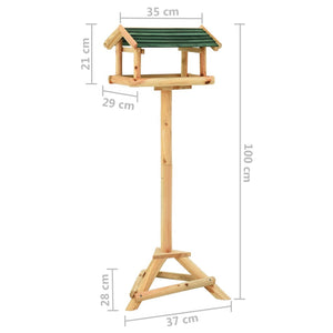 Mangiatoia Uccelli con Supporto 37x28x100 cm in Legno Abete 316418