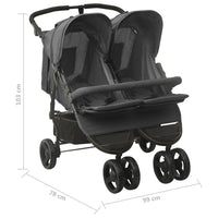 Passeggino Gemellare Antracite in Acciaio cod mxl 77922