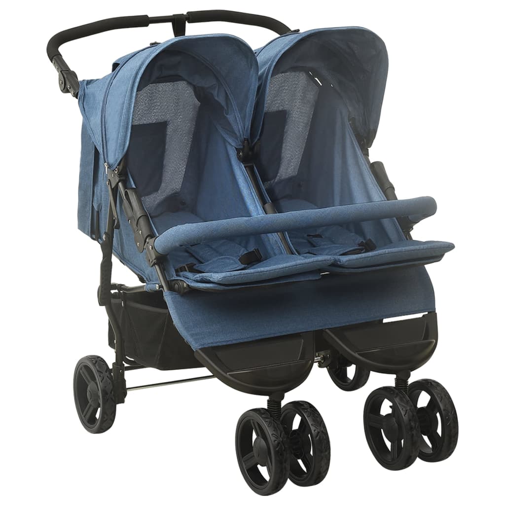 Passeggino Gemellare Blu Marino in Acciaio cod mxl 62221