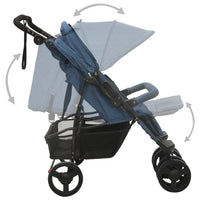 Passeggino Gemellare Blu Marino in Acciaio cod mxl 62221