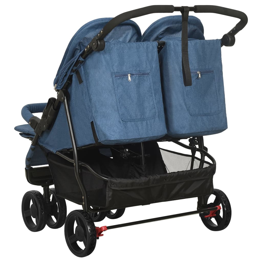 Passeggino Gemellare Blu Marino in Acciaio cod mxl 62221