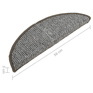 Tappetini per Scale 15 pz Grigi 56x17x3 cm 149906