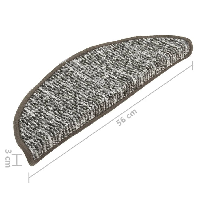 Tappetini per Scale 15 pz Antracite 56x17x3 cm 149916