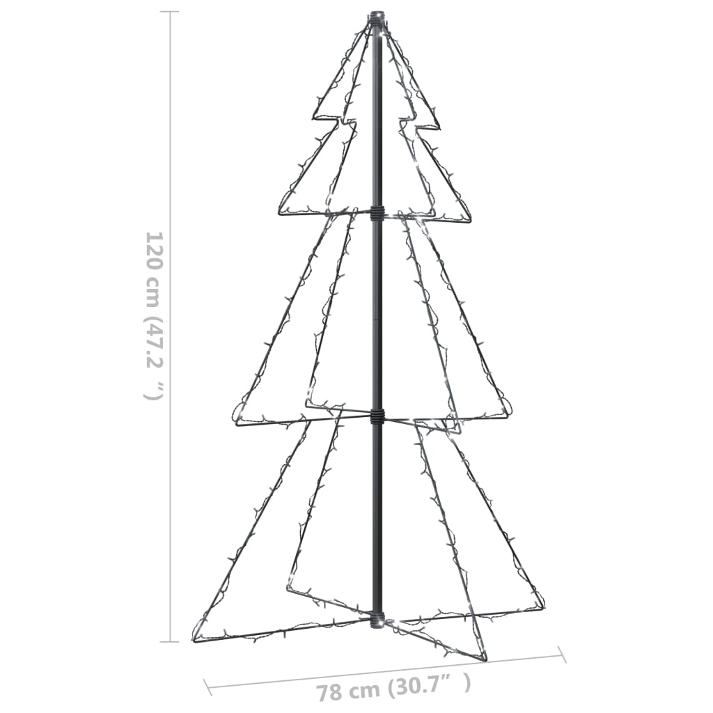 Albero di Natale a Cono 160 LED per Interni Esterni 78x120 cm cod mxl 26065