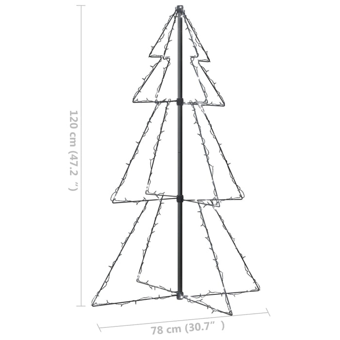 Albero di Natale a Cono 160 LED per Interni Esterni 78x120 cm 328564