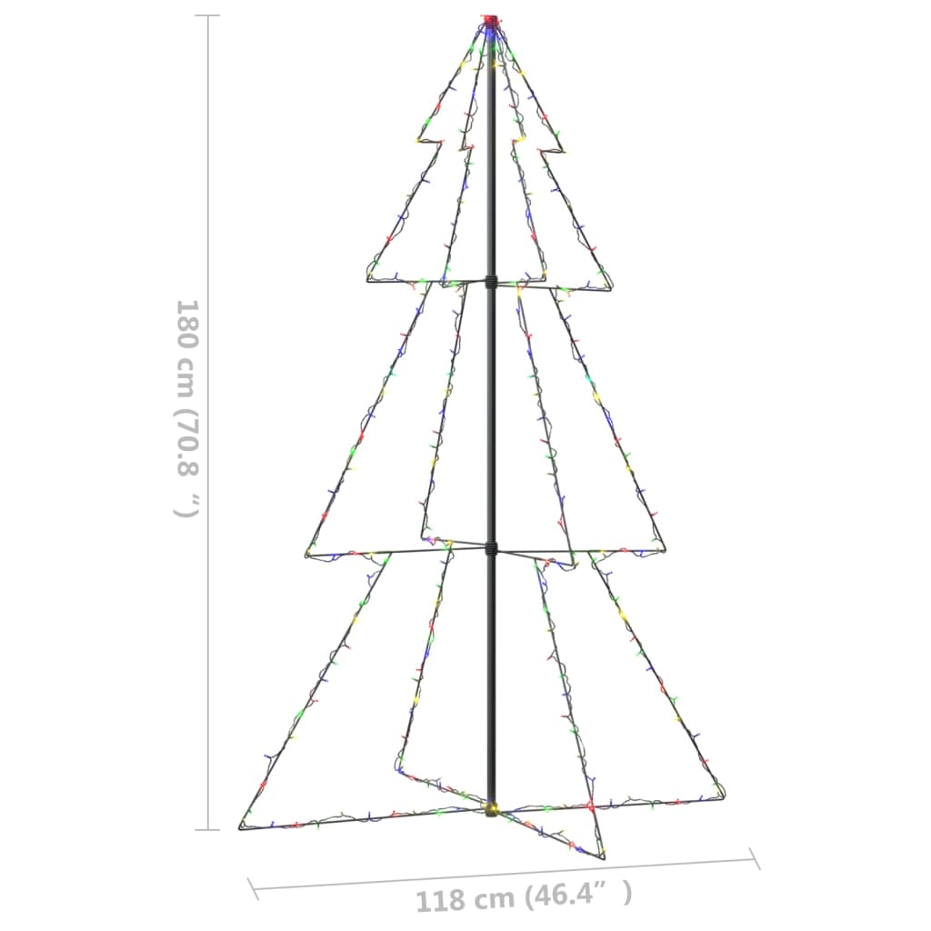 Albero di Natale a Cono 240 LED per Interni Esterni 118x180 cm 328585