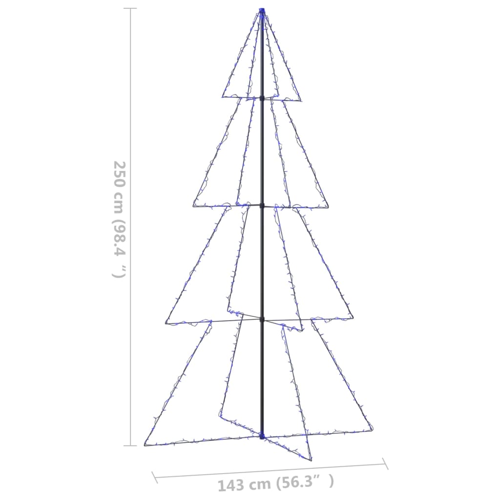 Albero di Natale a Cono 360 LED per Interni Esterni 143x250 cm 328594