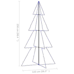 Albero di Natale a Cono 360 LED per Interni Esterni 143x250 cm 328594