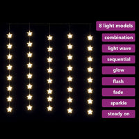 Luci Fatate a Stella a LED 200 LED Bianco Caldo 8 Funzioni 328802