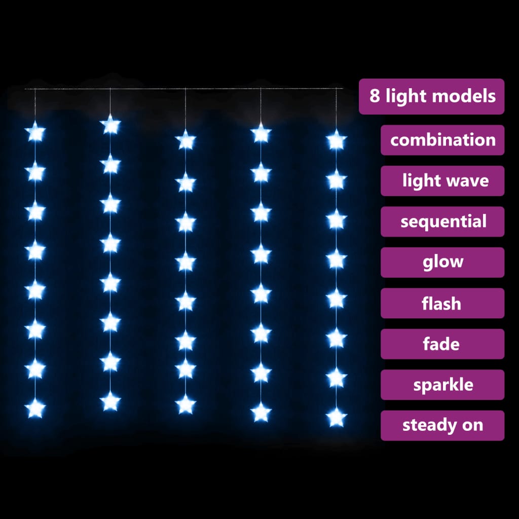 Stella di Luci Fatate a LED 200 LED Blu 8 Funzioni