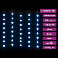 Stella di Luci Fatate a LED 200 LED Blu 8 Funzioni