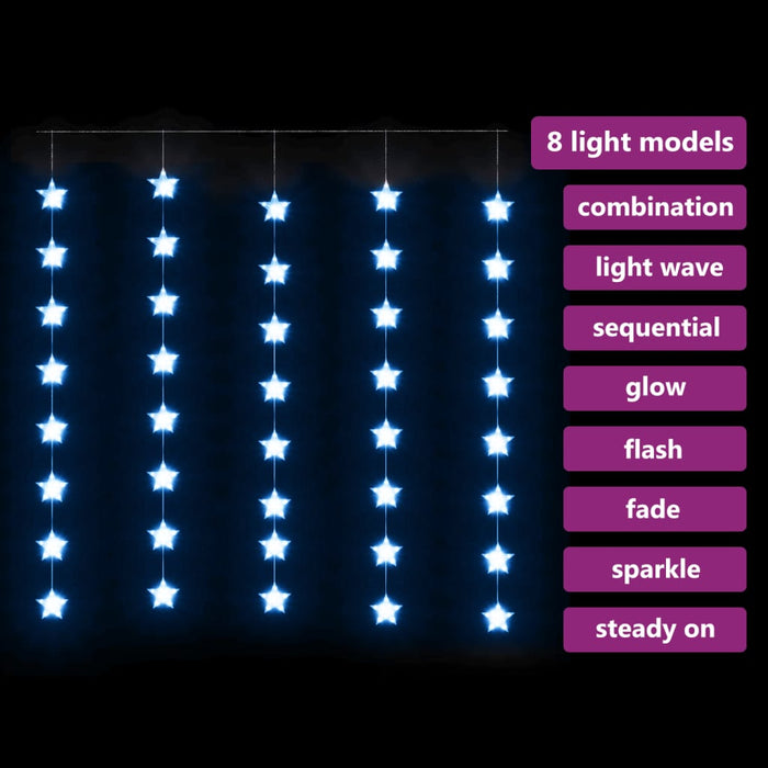 Stella di Luci Fatate a LED 200 LED Blu 8 Funzioni