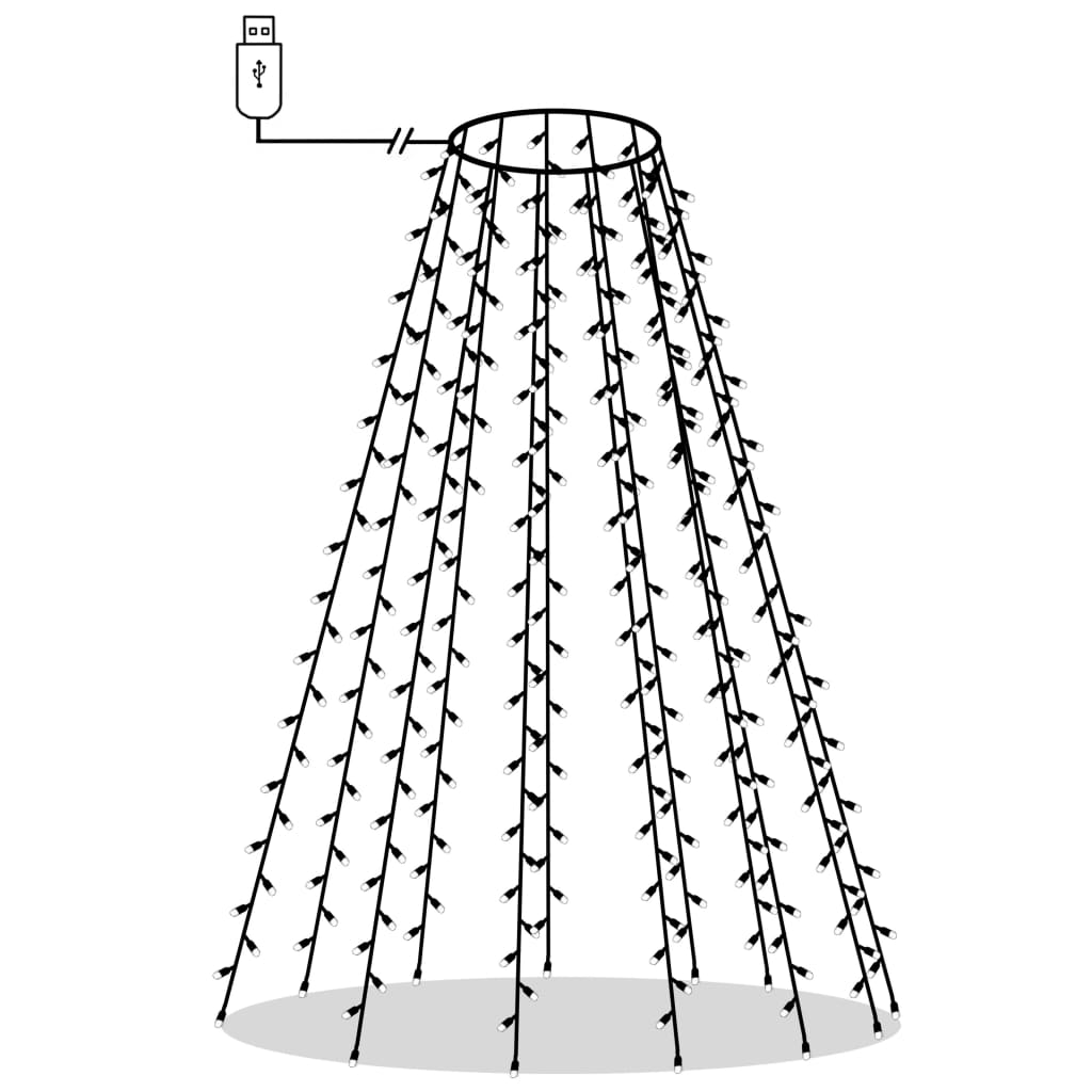 Rete di Luce per Albero di Natale 210 LED Multicolore 210 cm