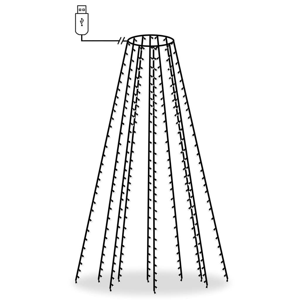 Rete di Luce per Albero di Natale 300 LED Multicolori 300 cm 328891