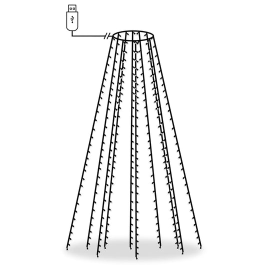 Rete di Luce per Albero di Natale 300 LED Multicolori 300 cm 328891