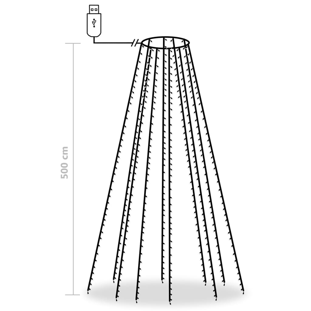 Luci per Albero 500 LED Multicolori 500 cm Interno Esterno