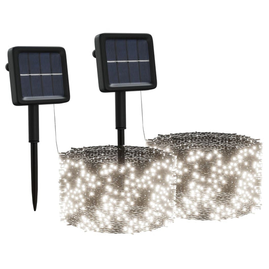 Luci Solari Fatate 2 pz 2x200 LED Bianco Freddo Interni Esterni 328948