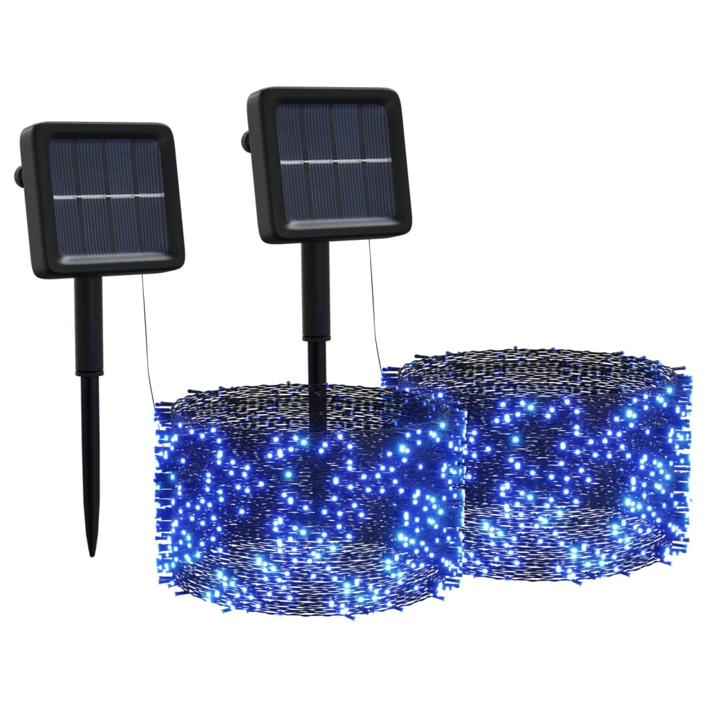 Luci Solari Fatate 2 pz 2x200 LED Blu Interni Esterni 328949