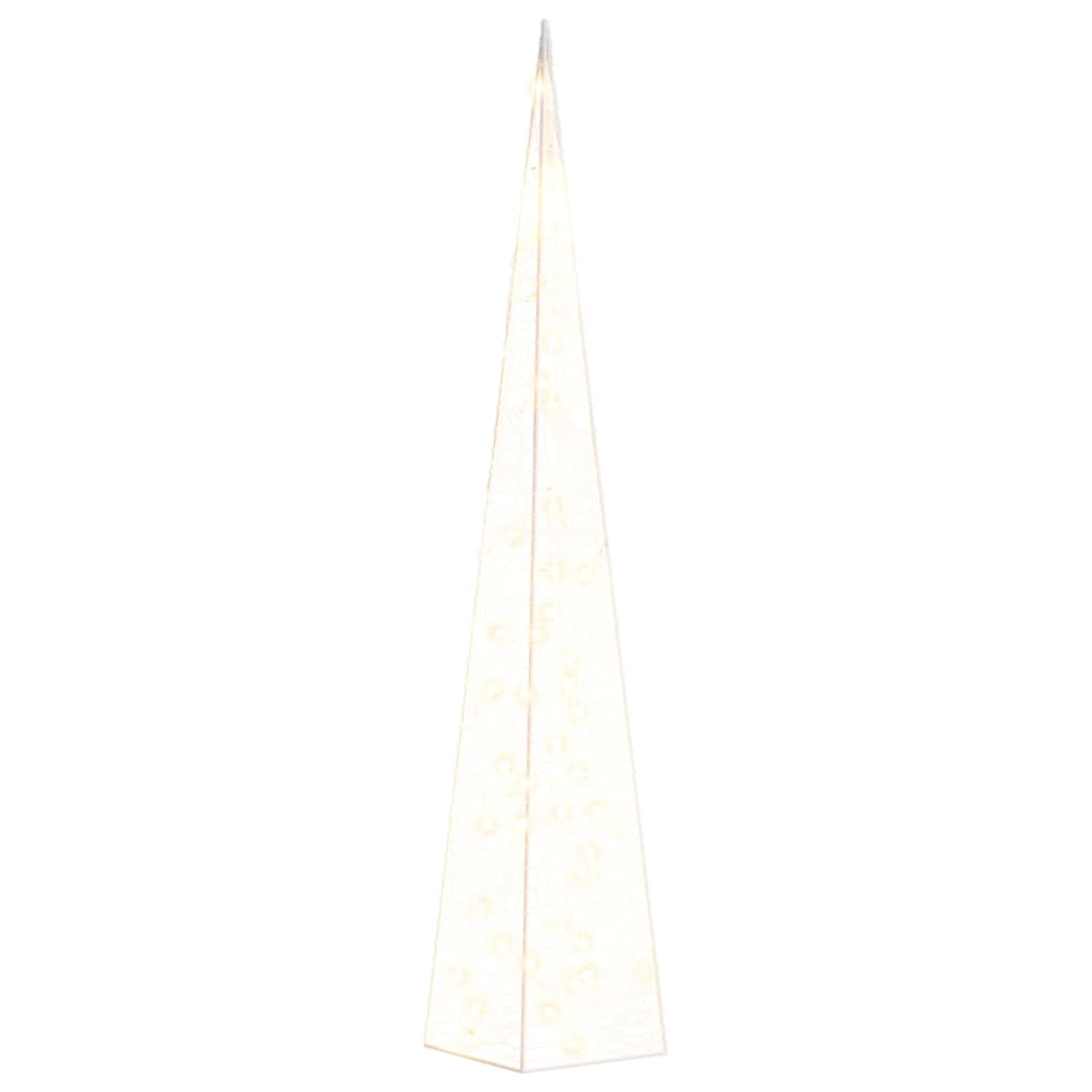 Cono di Luce LED Decorativo Acrilico Bianco Caldo 90 cm