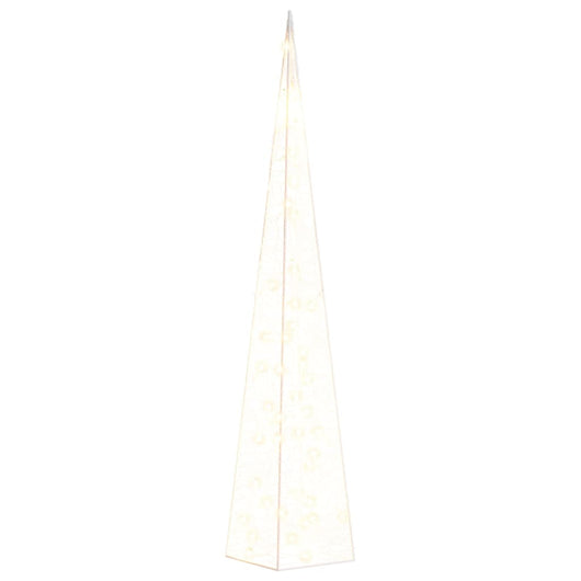 Cono di Luce LED Decorativo Acrilico Bianco Caldo 90 cm