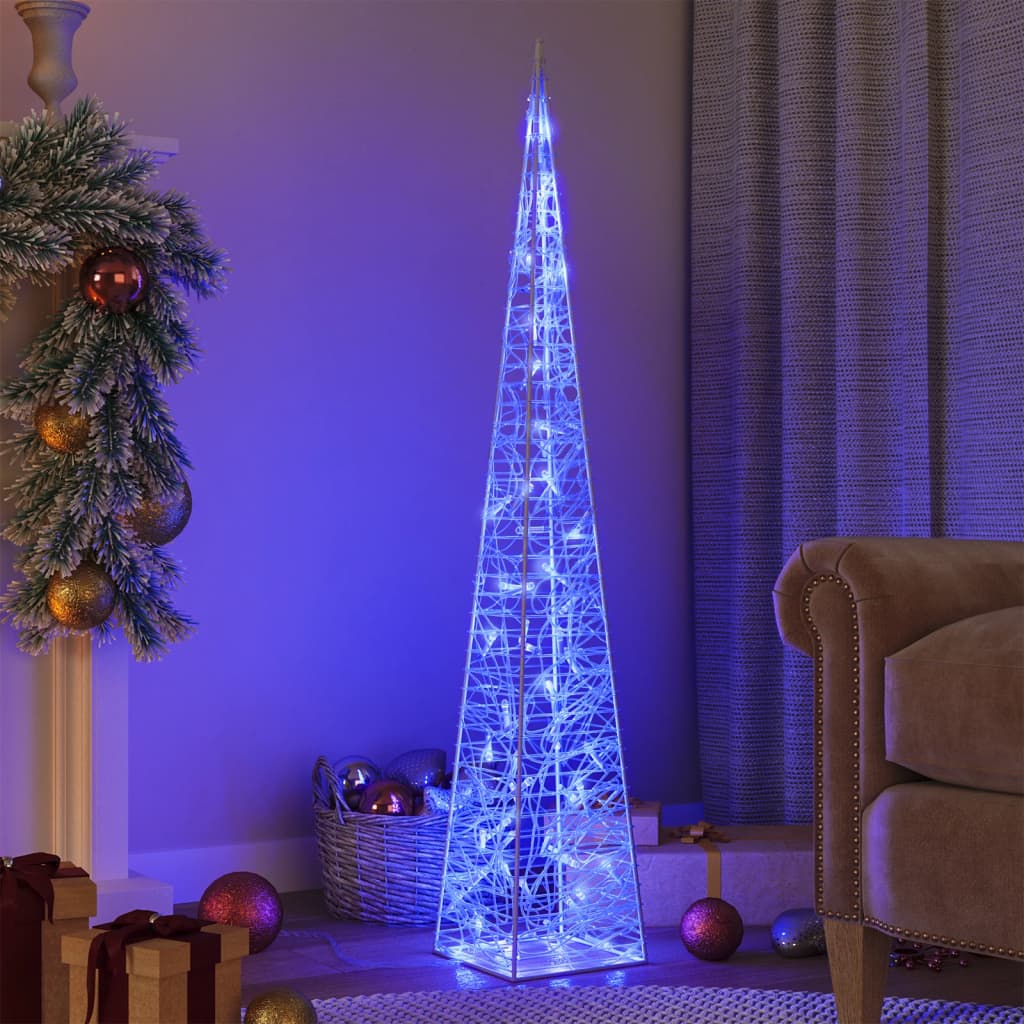 Cono di Luce LED Decorativo Acrilico Blu 120 cm