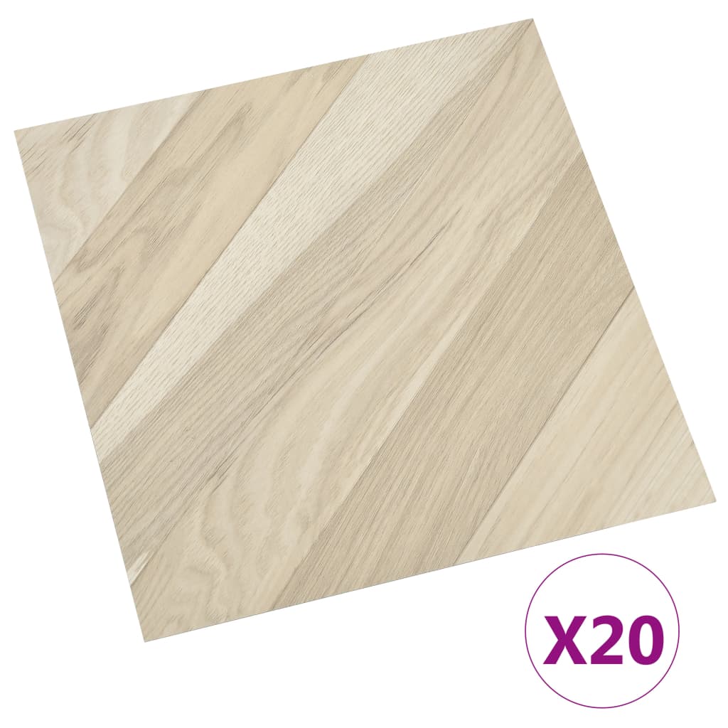 Listoni Pavimenti Adesivi 20 pz in PVC 1,86 m² Beige a Strisce