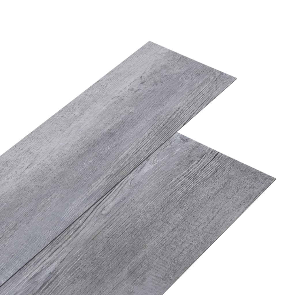 Listoni Autoadesivi in PVC 5,21 m² 2 mm Legno Grigio Opaco 330197