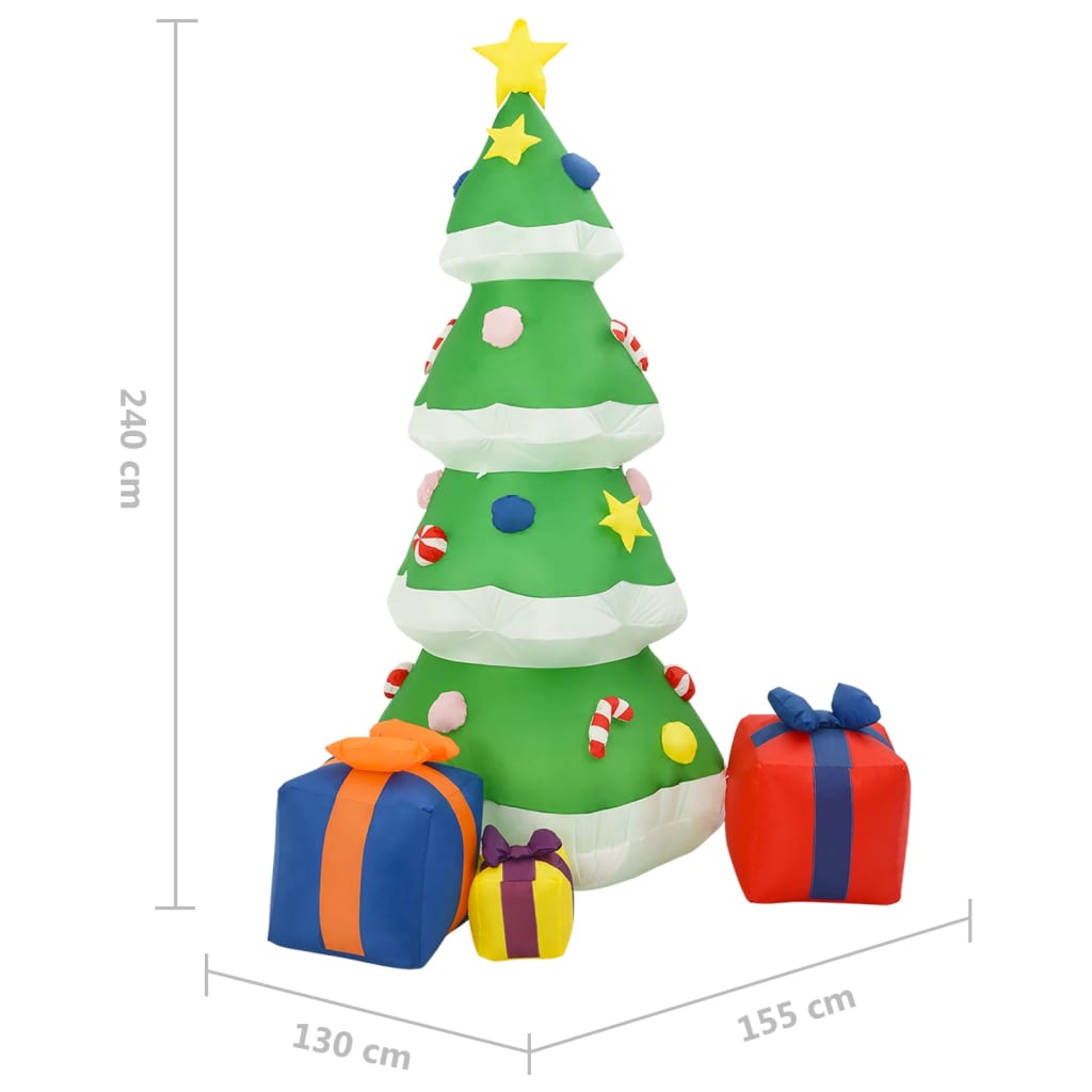 Albero Natale Gonfiabile Decorazioni LED Interno Esterno 240 cm cod mxl 44579