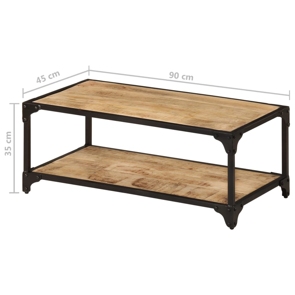 Tavolino da Salotto 90x45x35 cm in Legno di Mango Grezzo cod mxl 16181