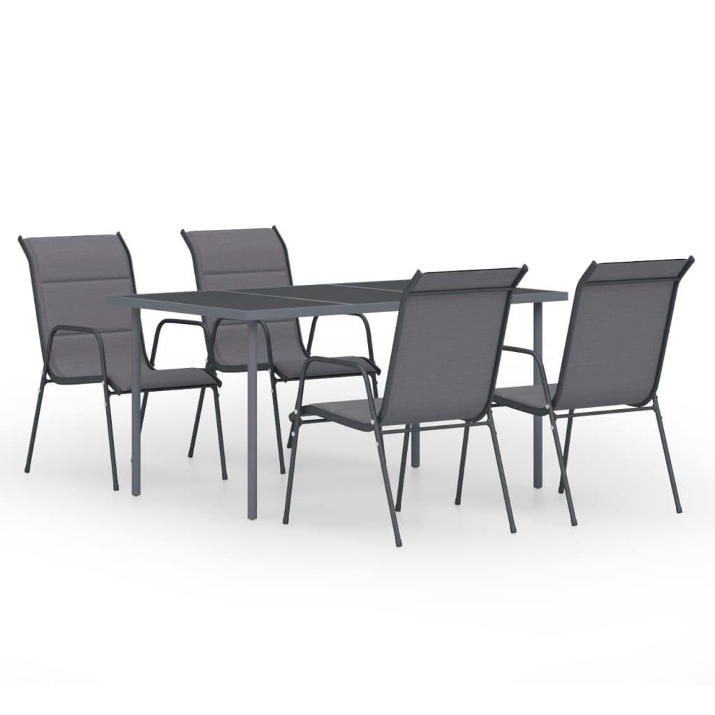 Set da Pranzo da Giardino 5 pz in Acciaio Antracite 3072514