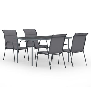 Set da Pranzo da Giardino 5 pz in Acciaio Antracite 3072514