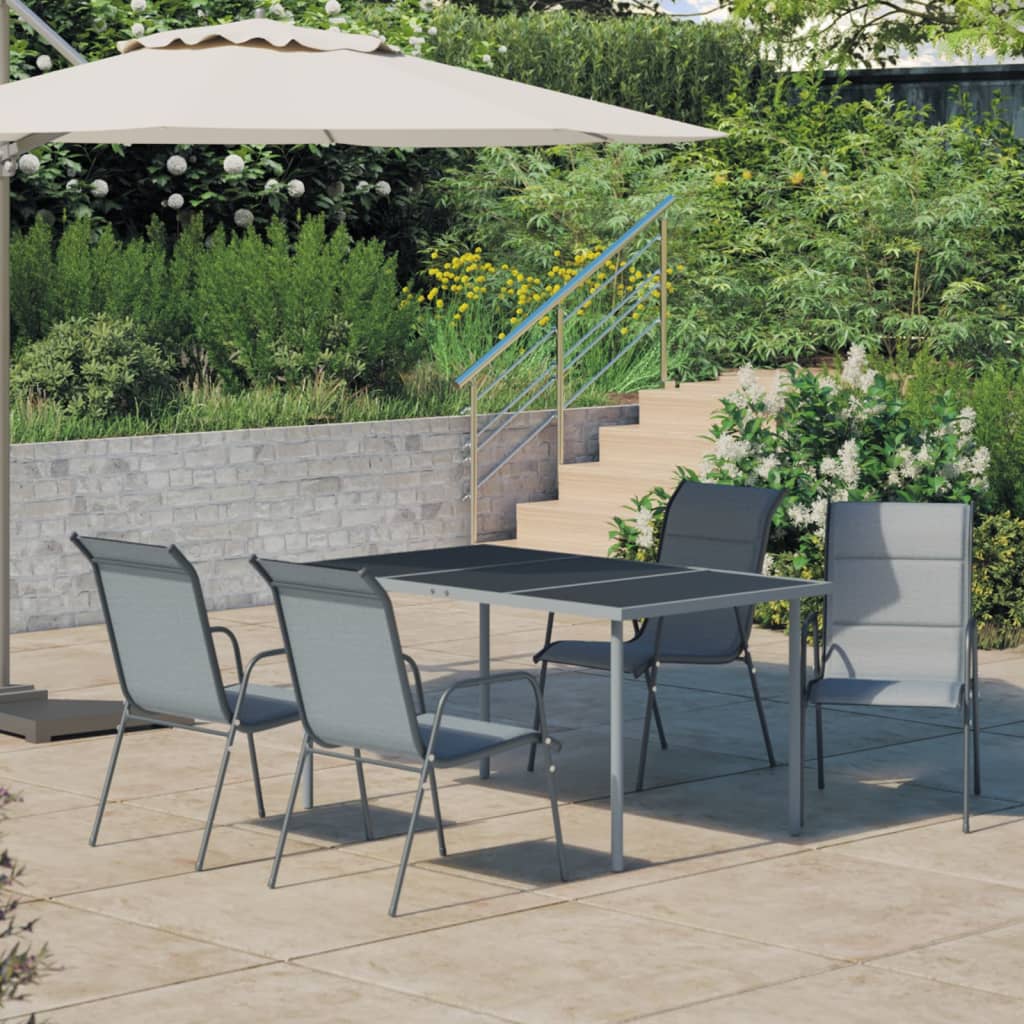 Set da Pranzo da Giardino 5 pz in Acciaio Antracite 3072514